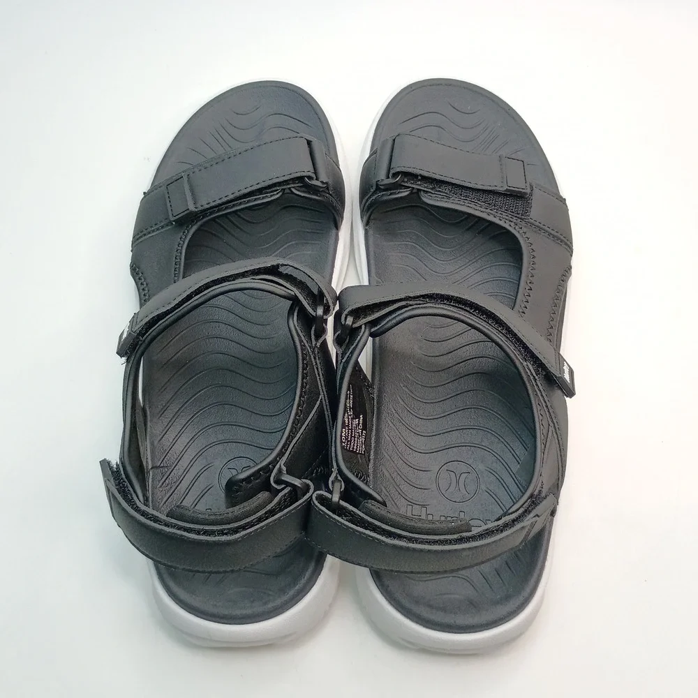 Hurley Oceanside Sport Sandals Men Size 10 Black Adjustable Straps 1961927